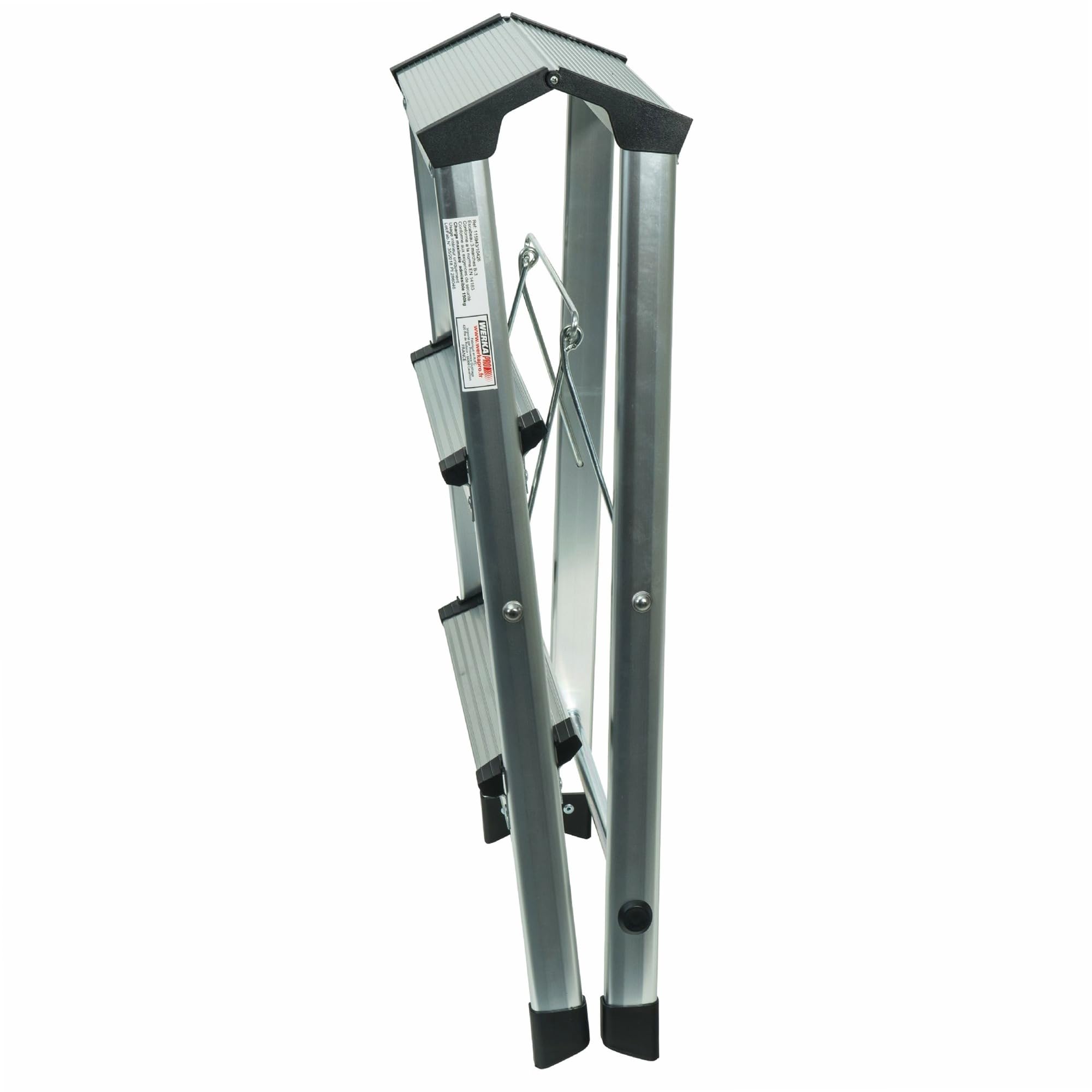 Escalera plegable de aluminio de 3 peldaños WERKA PRO