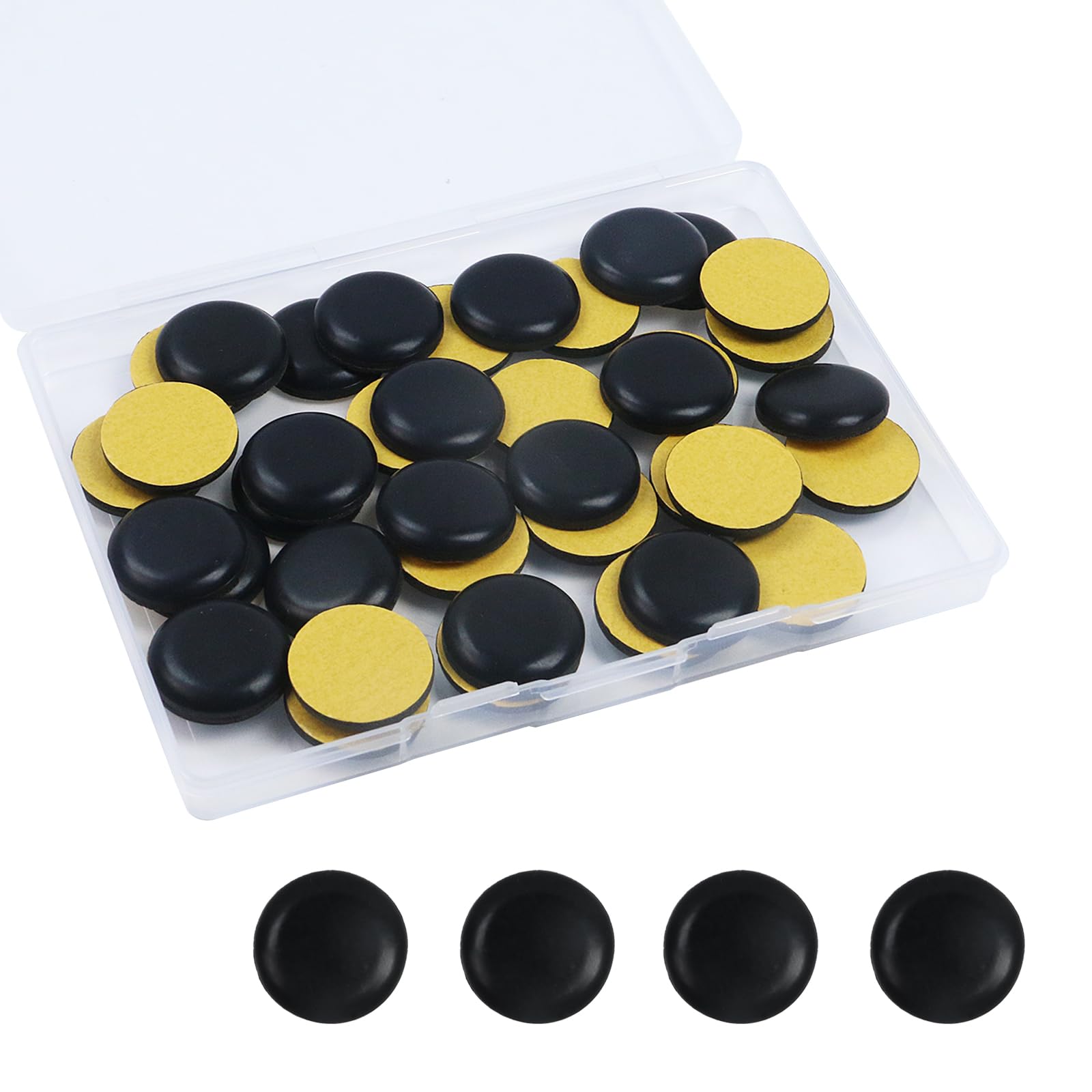 Patins ronds autocollants noirs 2,5 cm MY MIRONEY pour protection sol et réduction bruit