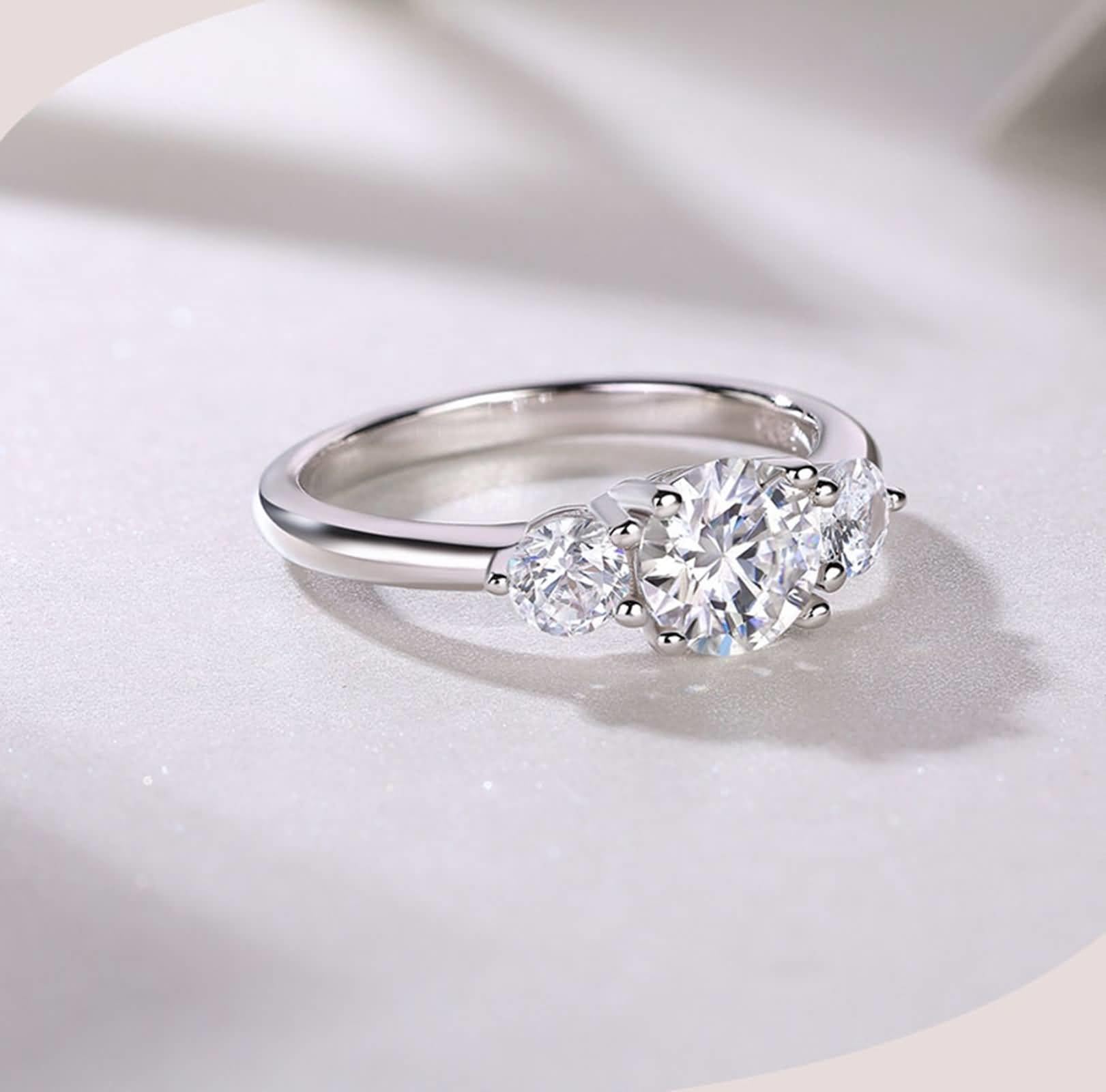 Moissanite pierścionek z białego złota, pierścionek ślubny, z prawdziwego złota, elegancki pierścionek zaręczynowy z Moissanite 1 ct pierścionek damski
