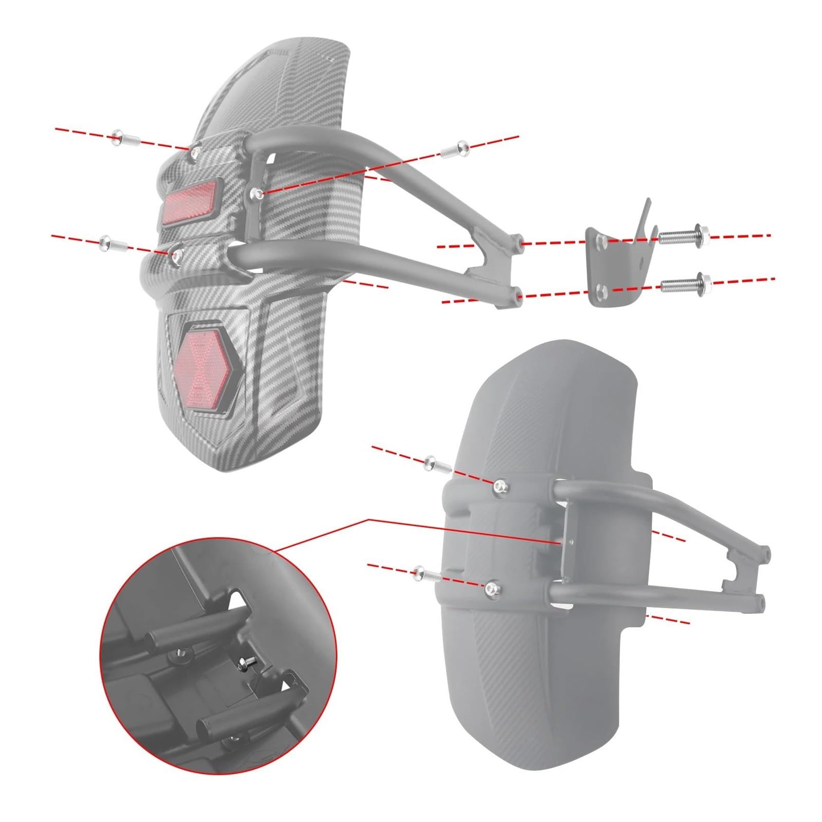 Parafango Moto Per BMW Per S1000R S1000RR S1000XR | Accessori moto Parafango Parafango posteriore Paraspruzzi anteriore HIOPILKIKG