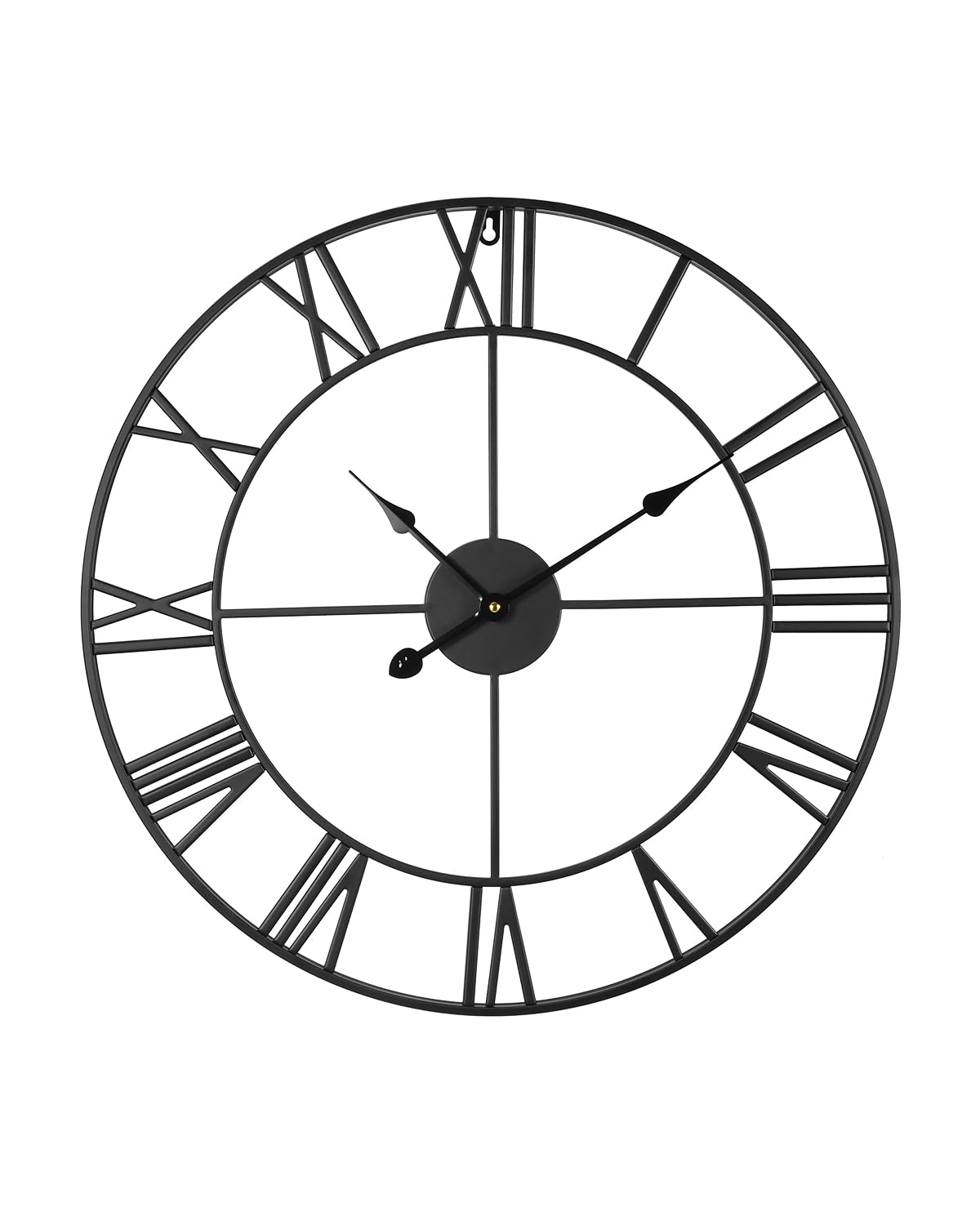 VEVOR Reloj de pared grande, reloj de pared de 24 pulgadas, números romanos, funciona con pilas, silencioso, clásico, decorativo, redondo, para sala de estar, dormitorio, oficina, cocina, comedor,