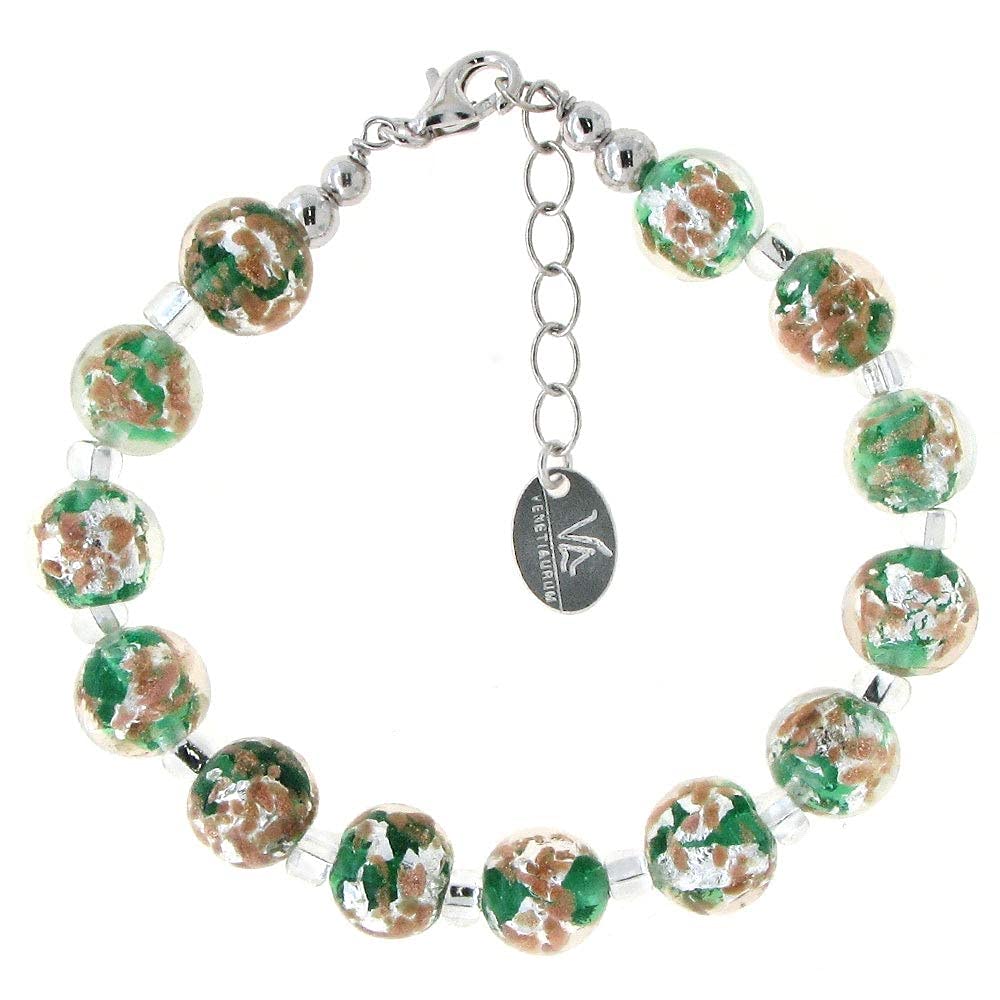 Venetiaurum - Offerta Bracciale per Donna Con Sfere In Vetro Originale Di Murano E Argento 925 - Gioiello Made In Italy Certificato