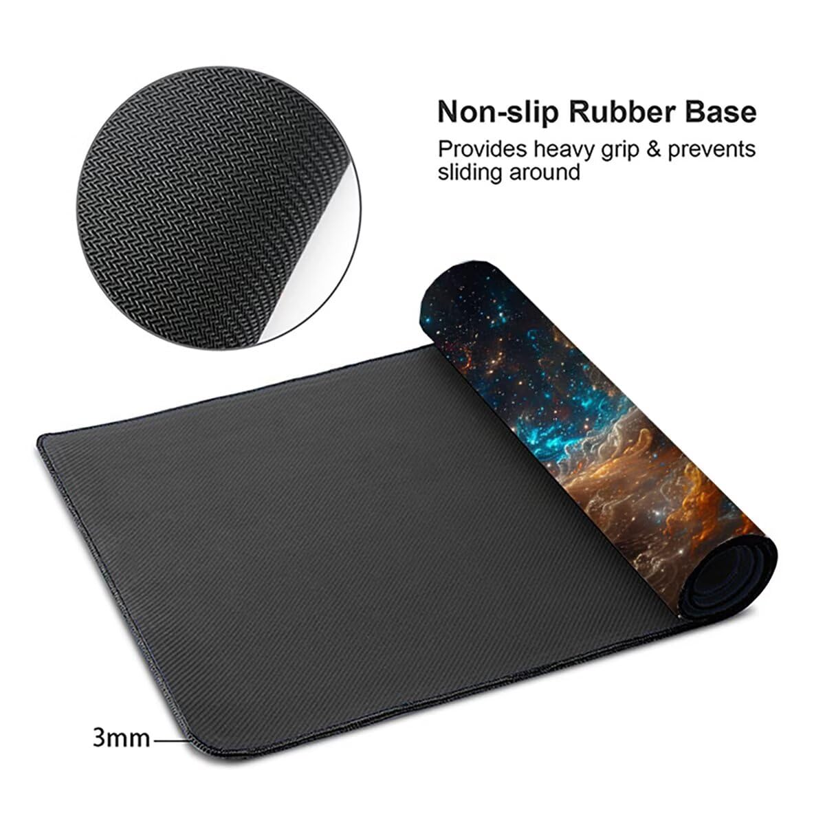 Tappetino per Mouse Gaming XXL 1200x600x3mm– Ufficio Mousepad Grande – Migliora la Velocità e la Precisione Tenuta Stabile Sottomano per Ufficio e Casa Accessori Scrivania Universo PjY6009 K-9