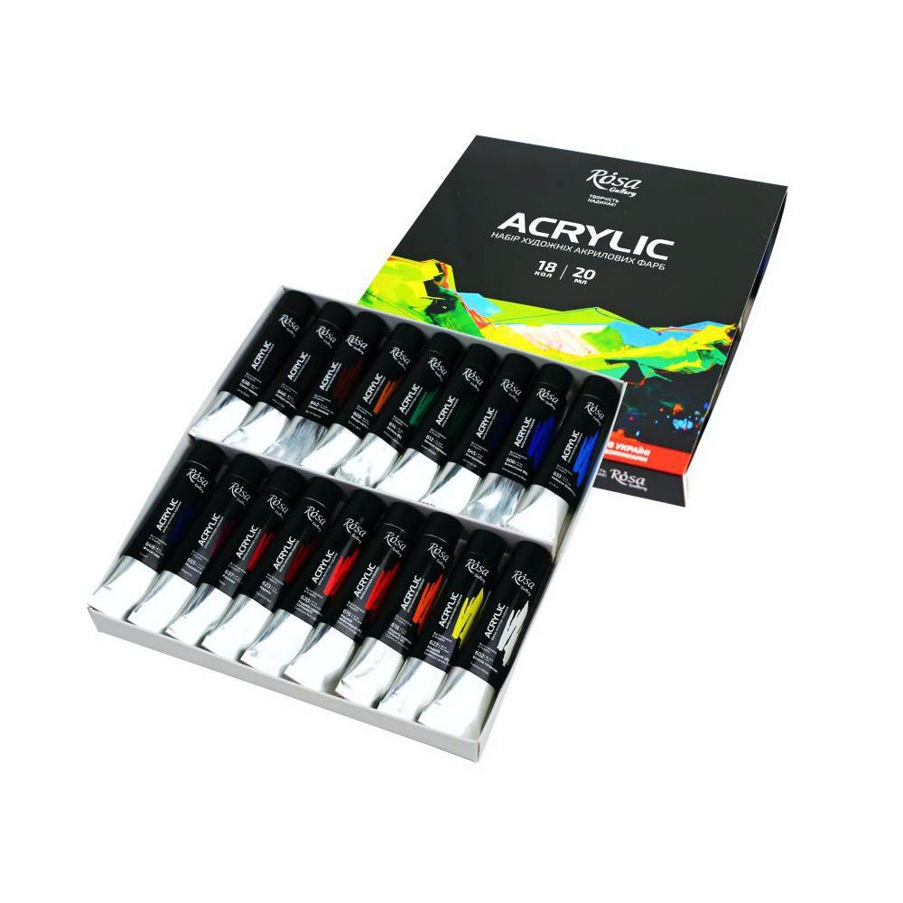 ARTONLY Acrylfarbe Set Professional Rosa Gallery, mehrere Sets mit 20 ml erhältlich (Set 18 Farben)