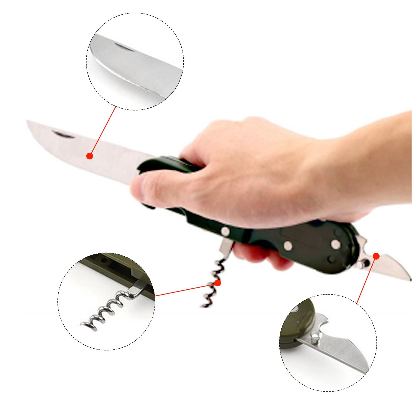 NIYATA 4Pcs Couverts De Camping Pliables, Kit Multifonction 5 En 1 Inox, Couteau Cuillère Fourchette Pour Pique-Niques, Randonnée Et Activités Extérieures