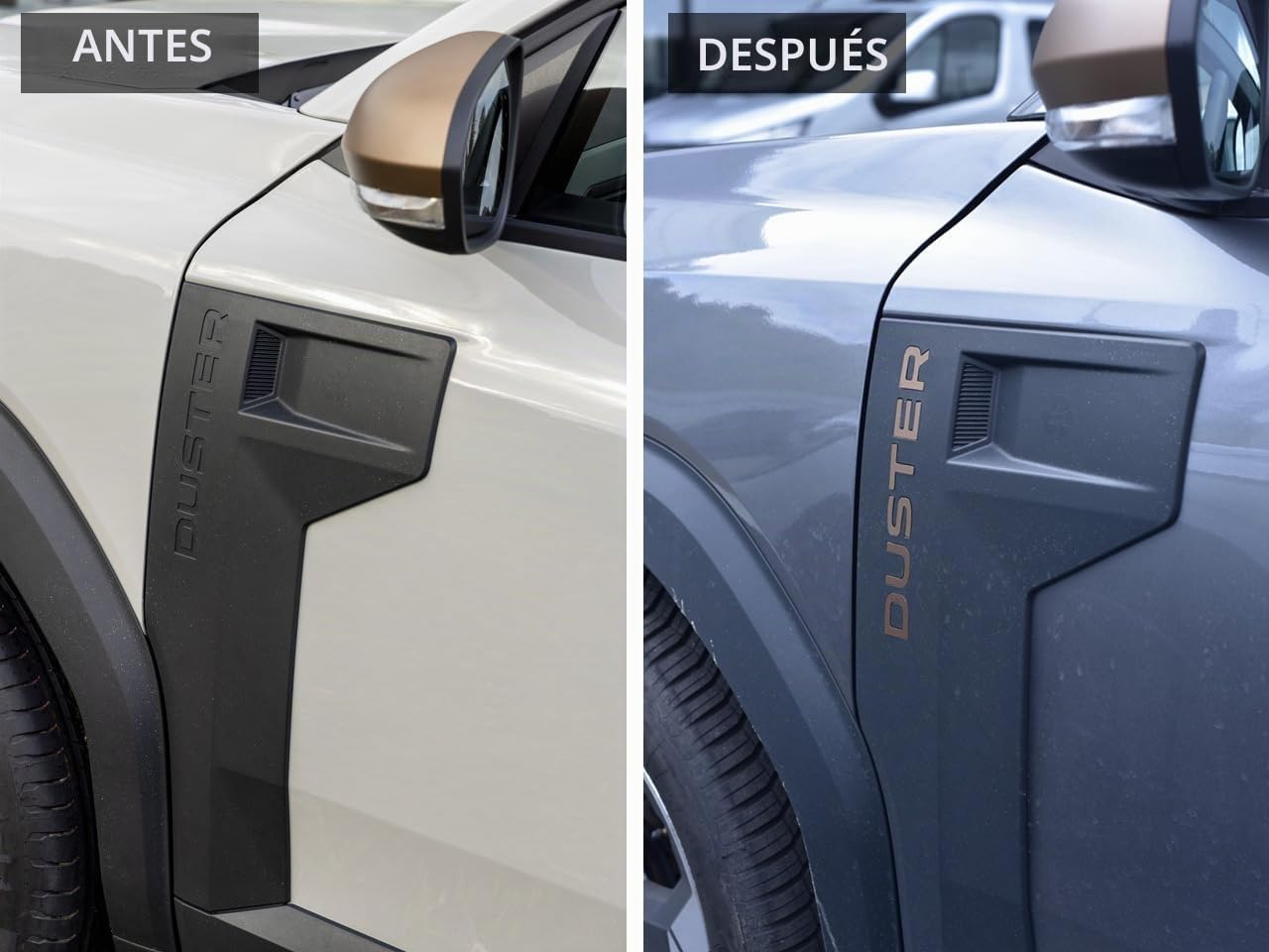 Cubierta de acero para 2024+ Dacia.Duster III 3 (P1310) | Inserto para letras (exterior) - Estilo marrón cobre | 12 piezas Essential Expression Journey Extreme Duster Accesorios Tuning