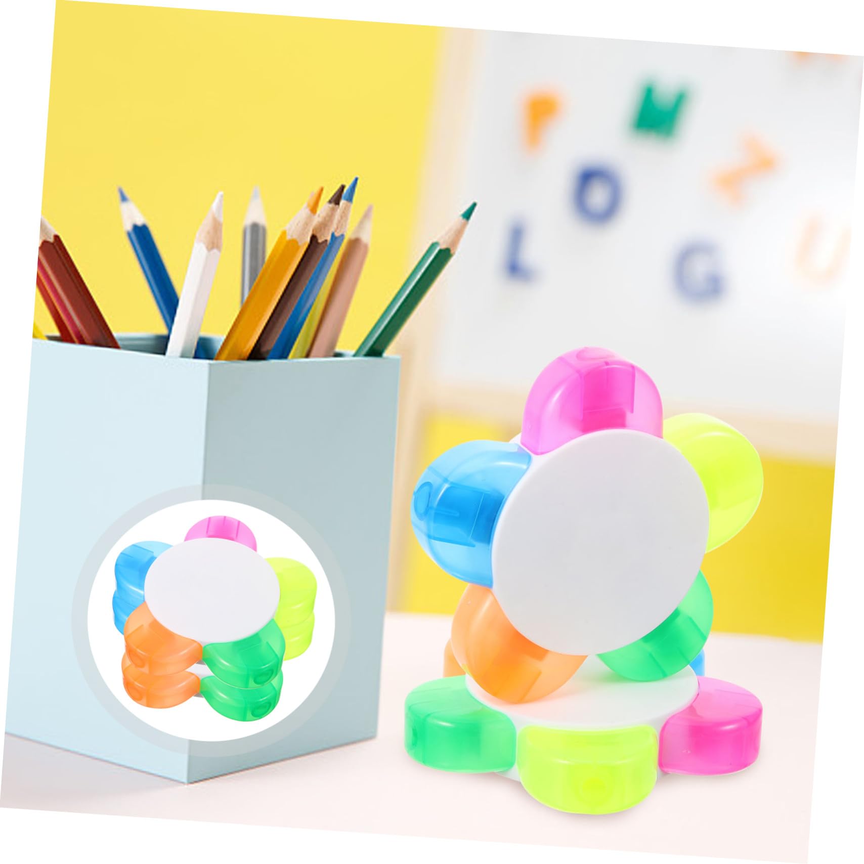 Operitacx 10 Stück Fluoreszierende Textmarker in Blumenform Farben Pastell-highlighter mit Schräger Spitze Ergonomisch Langlebig für Schule Büro Scrapbooking und Kreative Notizen