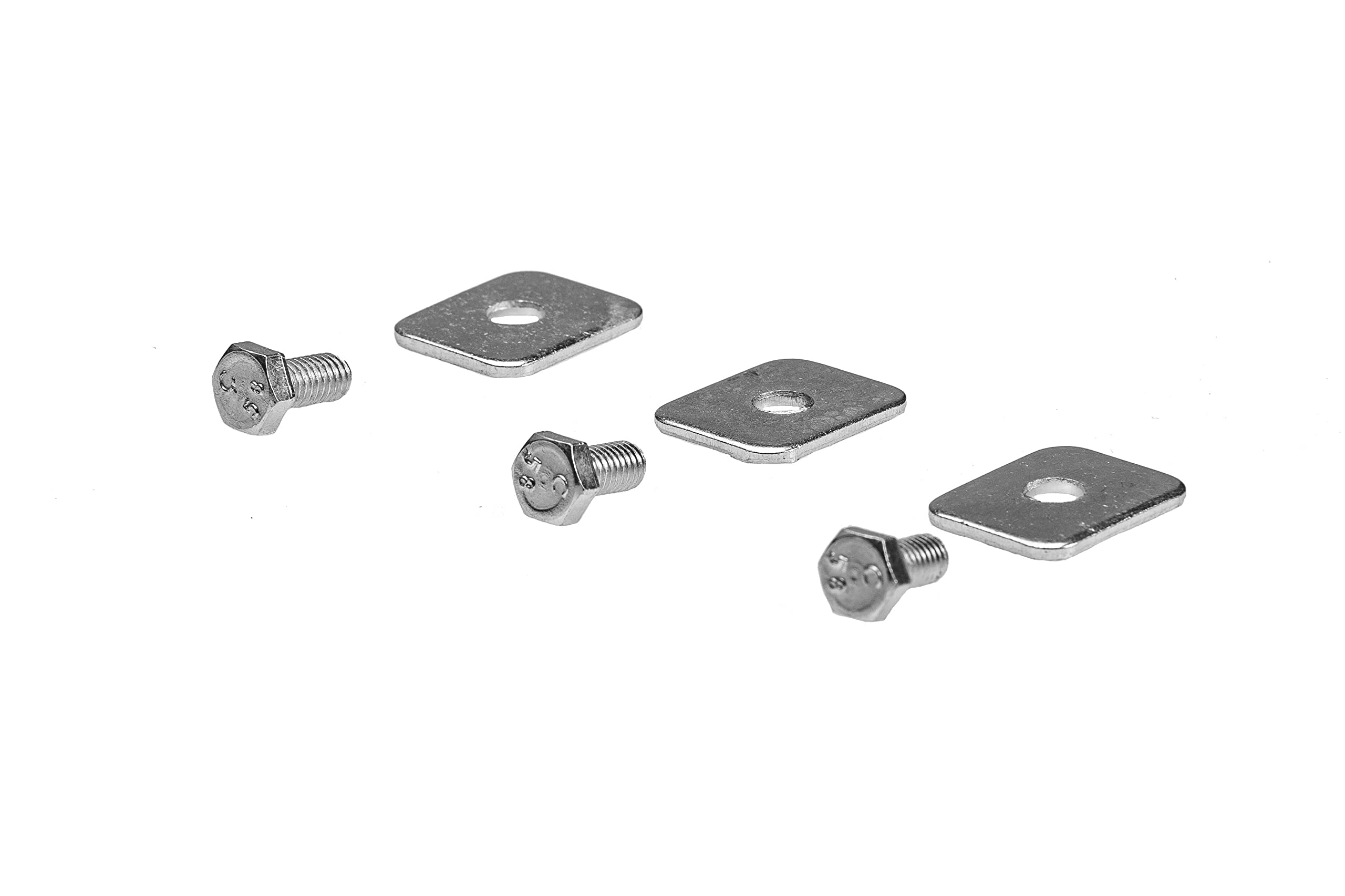 Enkotrade 4 Stück Zahnstangen Modul 4 mit Stahlkern für Tore Schiebetore, 330mm Länge, Zahnschiene aus Kunststoff mit Schrauben Set
