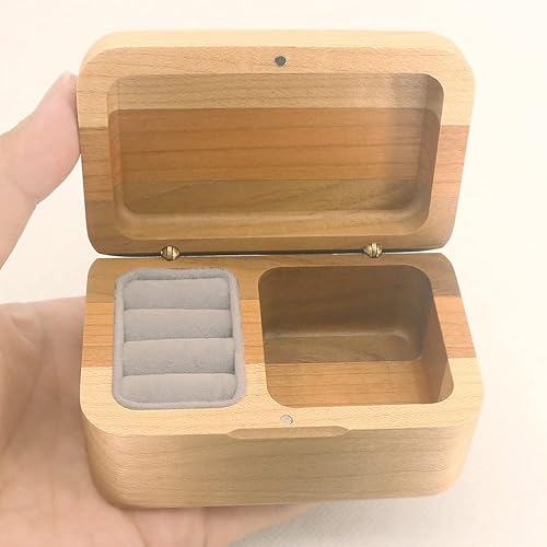 Miniatura 6 de SOFTALK Caja de música de madera de tres colores, joyero, cajas musicales retro, hermosa melodía para Navidad, cumpleaños, día de San Valentín (tune