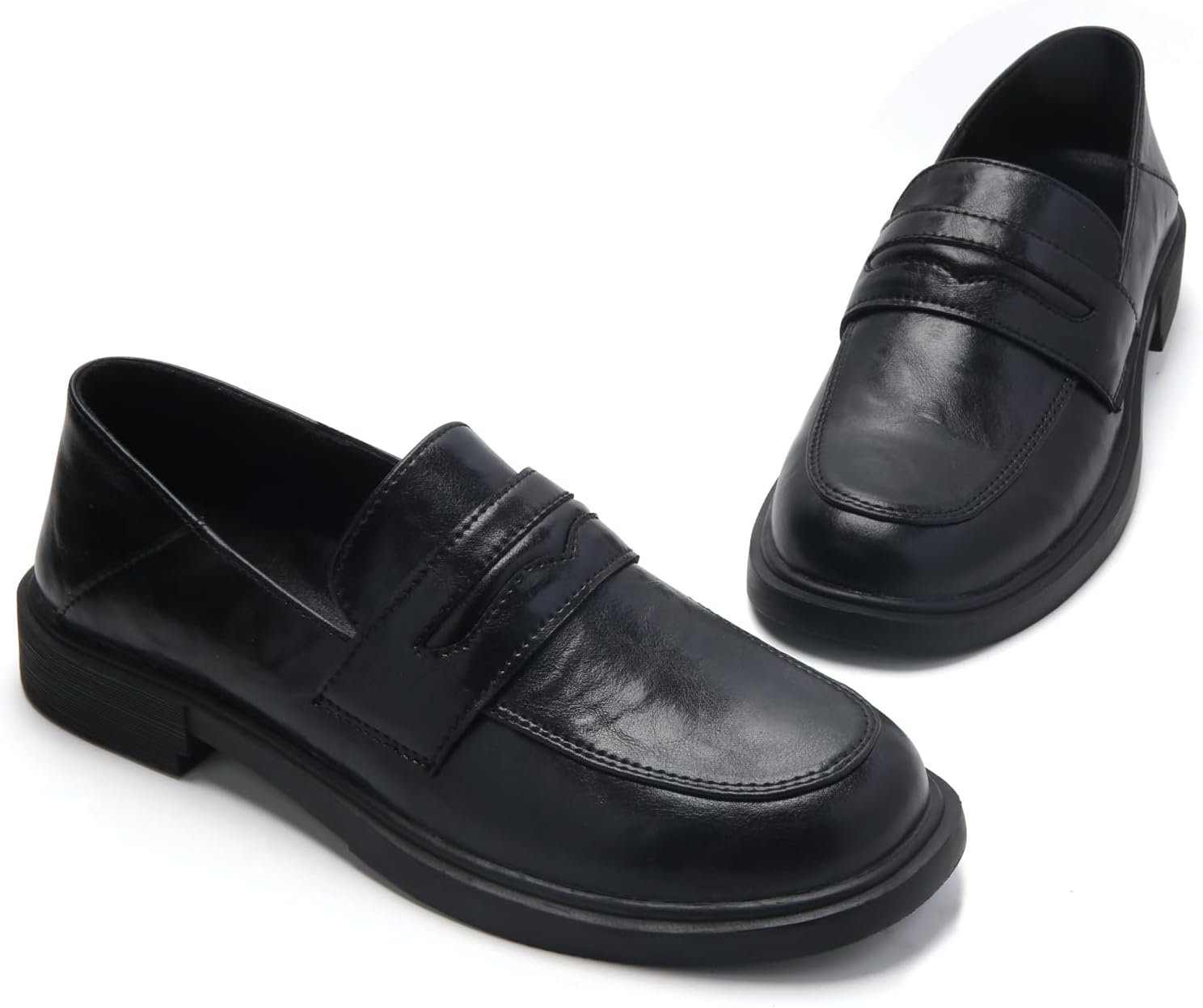 Women's Slip On Loafer Leather Casual Work Office Dressy Shoes - Image 6