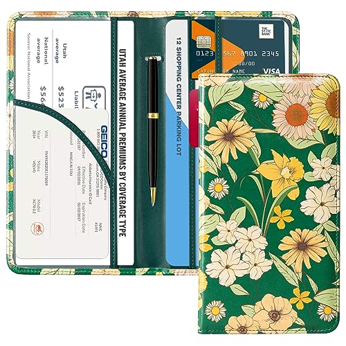 Image of CoBak Car Registration and Insurance Holder | Vehicle Glove Box Organizer, Auto Truck Compartment Document Case with Magnetic Closure for Insurance & Driver License