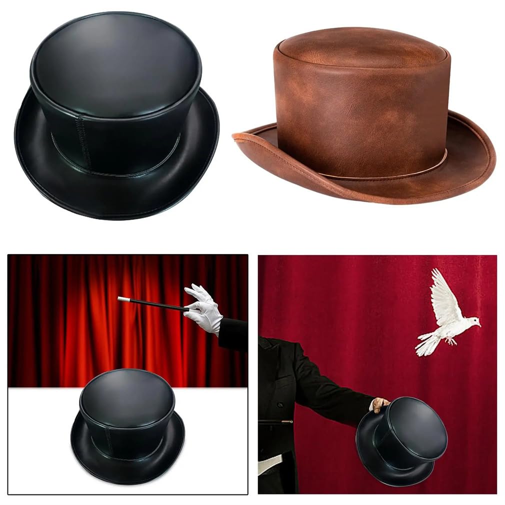 SaoBiiu Sombrero de piel sintética para hombre y mujer, para adultos, estilo steampunk, divertido sombrero para fiesta, viajes, club nocturno