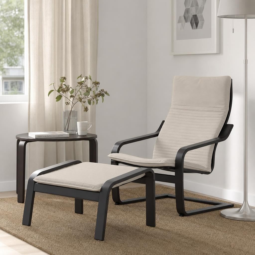 IKEA アームチェア Amazon.co.jp: IKEA Poang アームチェア ブラック ブラウン クニサ
