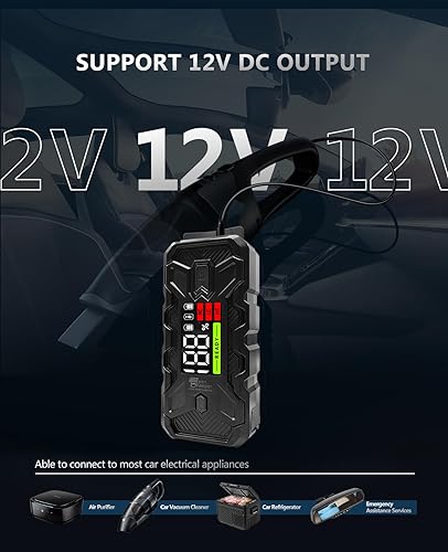 Miniatura 9 de Paquete de baterías de arranque de salto 3000A refuerzo de batería de coche de 12 V para motores de gasolinadiésel de 8.0L, puente de batería de