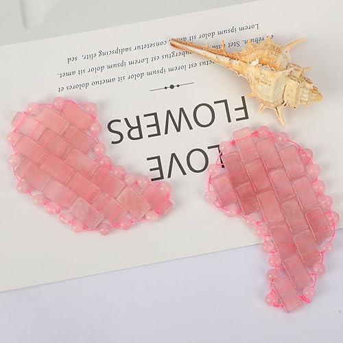 Miniatura 5 de ideayard Máscara de ojos de cuarzo rosa, mini máscara de ojos de cuarzo natural para eliminar las arrugas, hinchazón (cuarzo rosa)