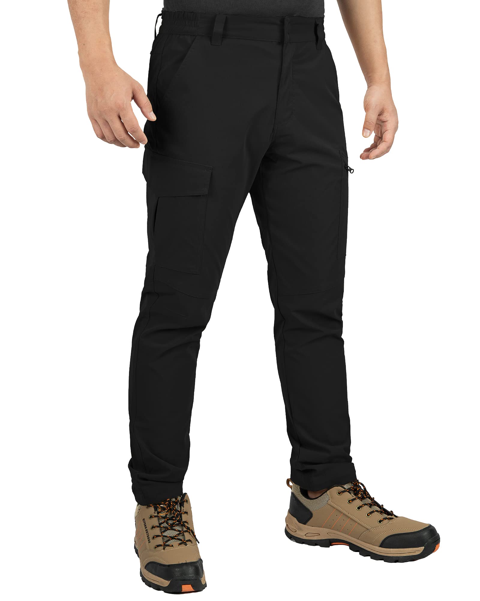 33,000ft Pantalones de senderismo para hombre, resistentes a la intemperie, transpirables, cargo, trekking, pantalones de trabajo resistentes al viento, pantalones funcionales con 6 bolsillos para