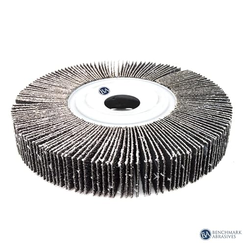 Benchmark Abrasives 6" X 1" Aluminum Oxide Center Hole Flap Wheel With 1" Arbor Hole, Perfect For Woodworking Grinding Polishing Rust Paint Removal - 100 Grit #TOP1