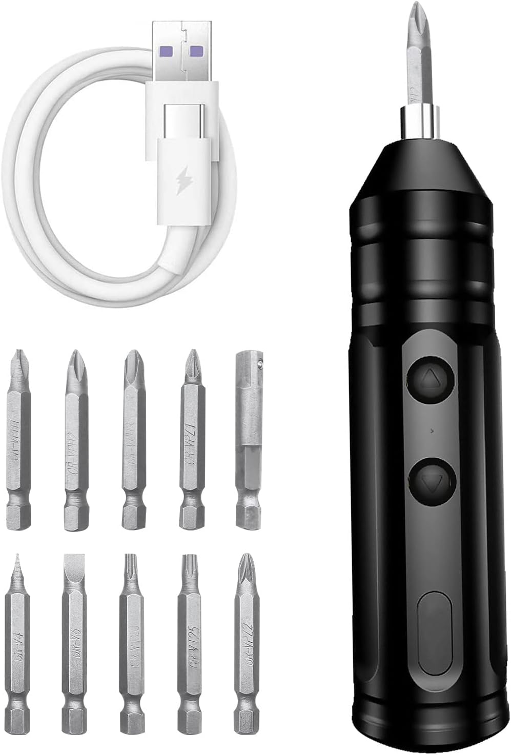– Cordless Rechargeable Screwdriver, 1200mAh 3.7V Cordless Screwdriver Rechargeable, with 10 Magnetic Bits Electric Screwdriver Sets, Forward and Reverse Rotate (Standard)
