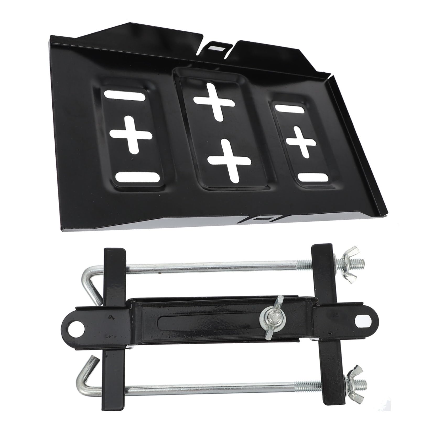 Fer Noir Support de Batterie de Voiture 1 Set, Fixation