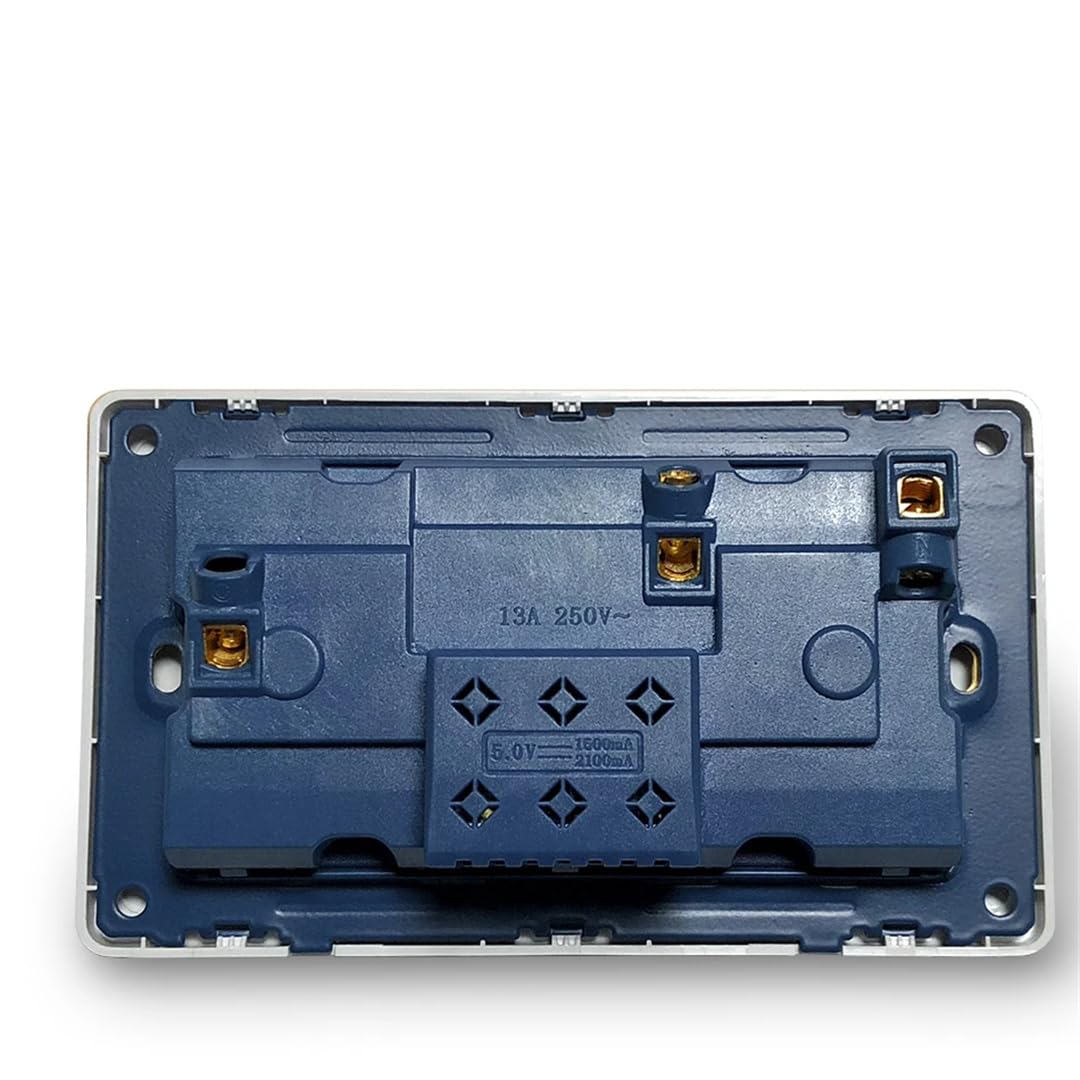 Prise Usb Standard, Panneau Intégré À 5 Trous, Double Port USB 2A, Interrupteur 110-250V, Commande Murale, Prise De Courant Universelle Gray (Double socket) 110-250V