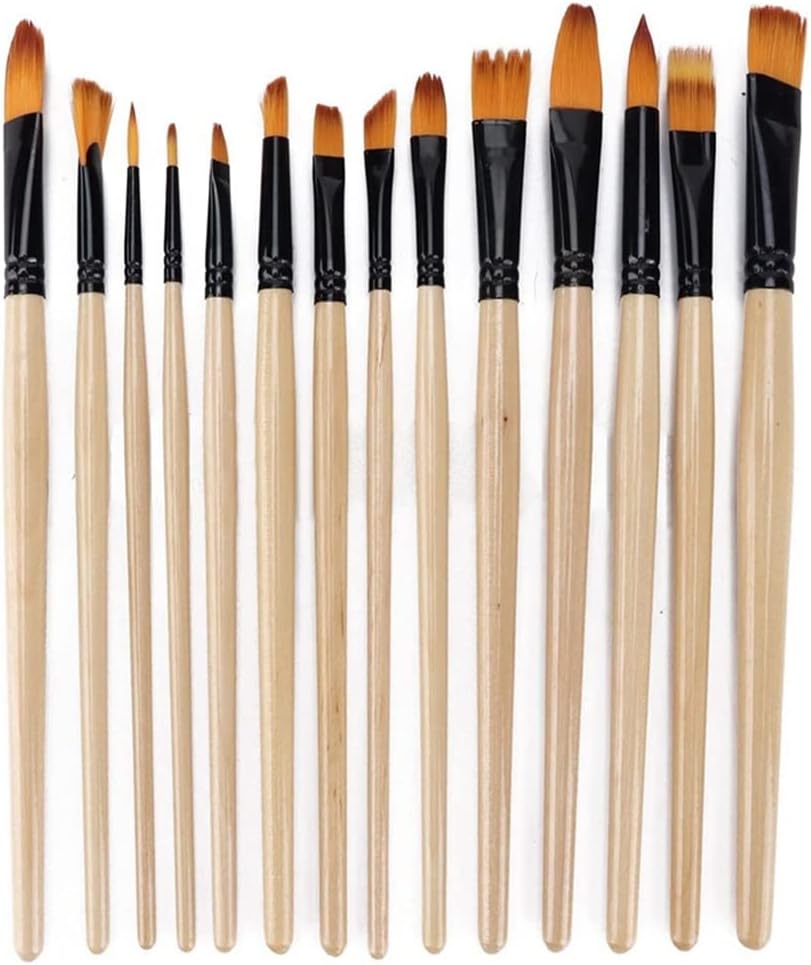 14 PCS Oil Brush Set Painting Professional Paint Brushes Kit Watercolor Gouache Acrylic Paint Brush for Artist Student