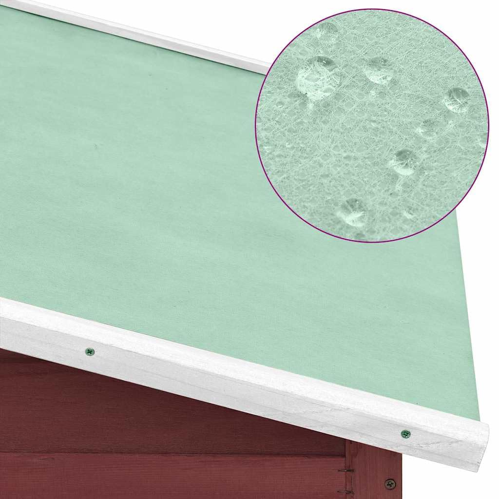 Gallinero con nido de madera maciza de abeto, gran cañón con malla de acero galvanizado, techo basculante con tela impermeable, rampa antideslizante y estante extraíble
