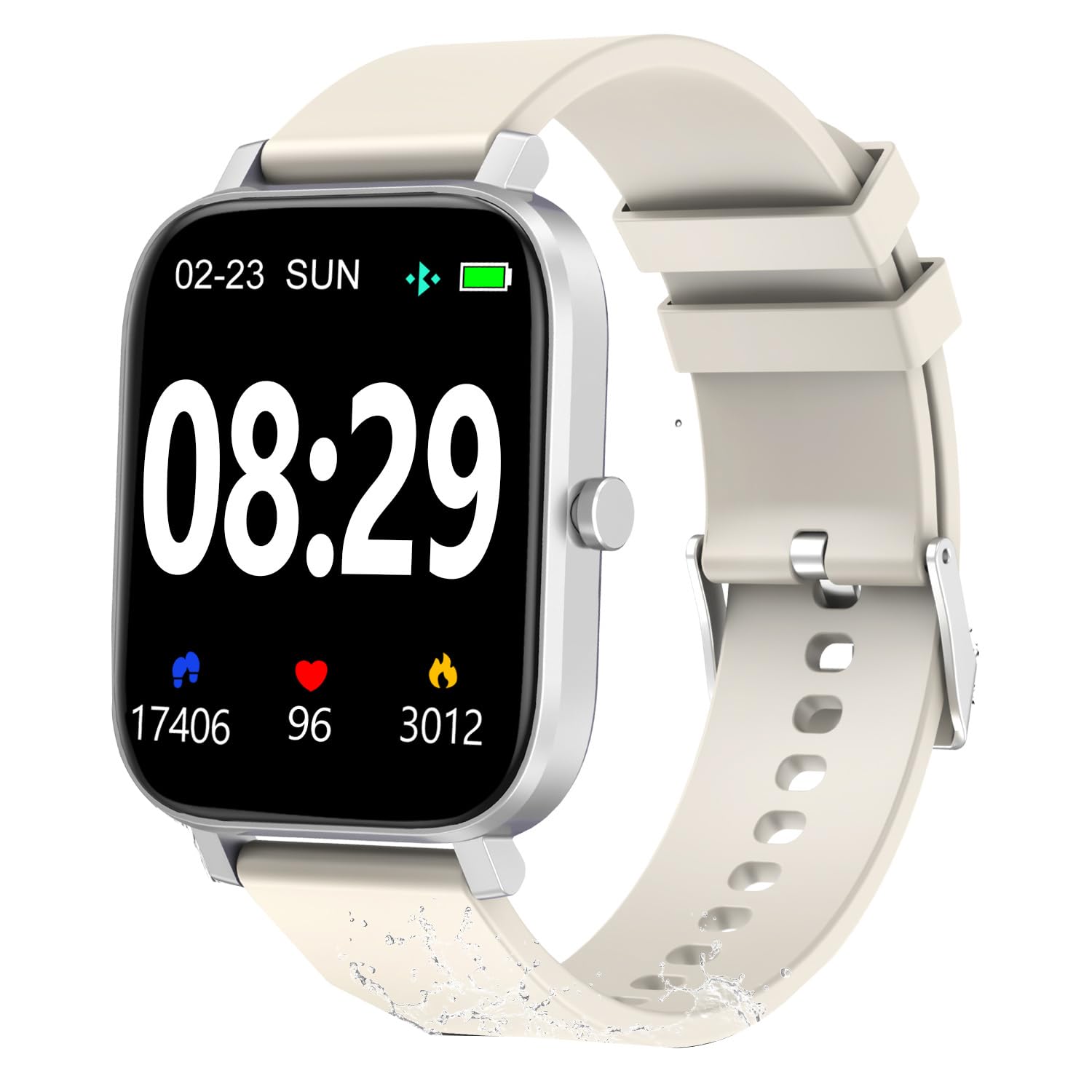 Smart Fitness Tracker Watch with Heart Rate Monitor, Activity Tracker with Pedometer, Sleep Monitor, Calories & Step Counter, Waterproof Smart Watch for Women Men Fitness Watch for Sports