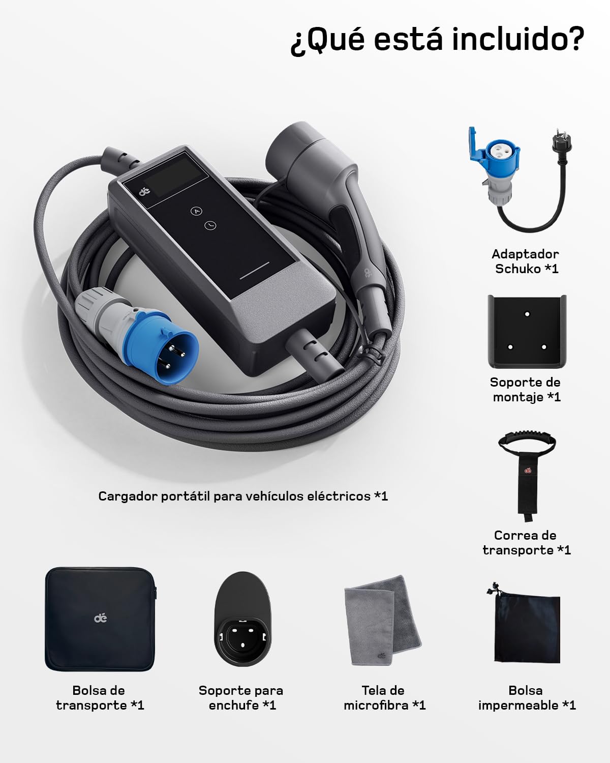 dé Cargador Coche Electrico 7,4kW App [6m, Monofásico, 6A-32A] EV Tipo 2 de 7kw 32A, Cargador Vehiculo Electrico 7kw para Model Y/3, EV3, Dolphin Surf, R5, Atto 2/3, Niro, BZ4X y Otros BEV/PHEV