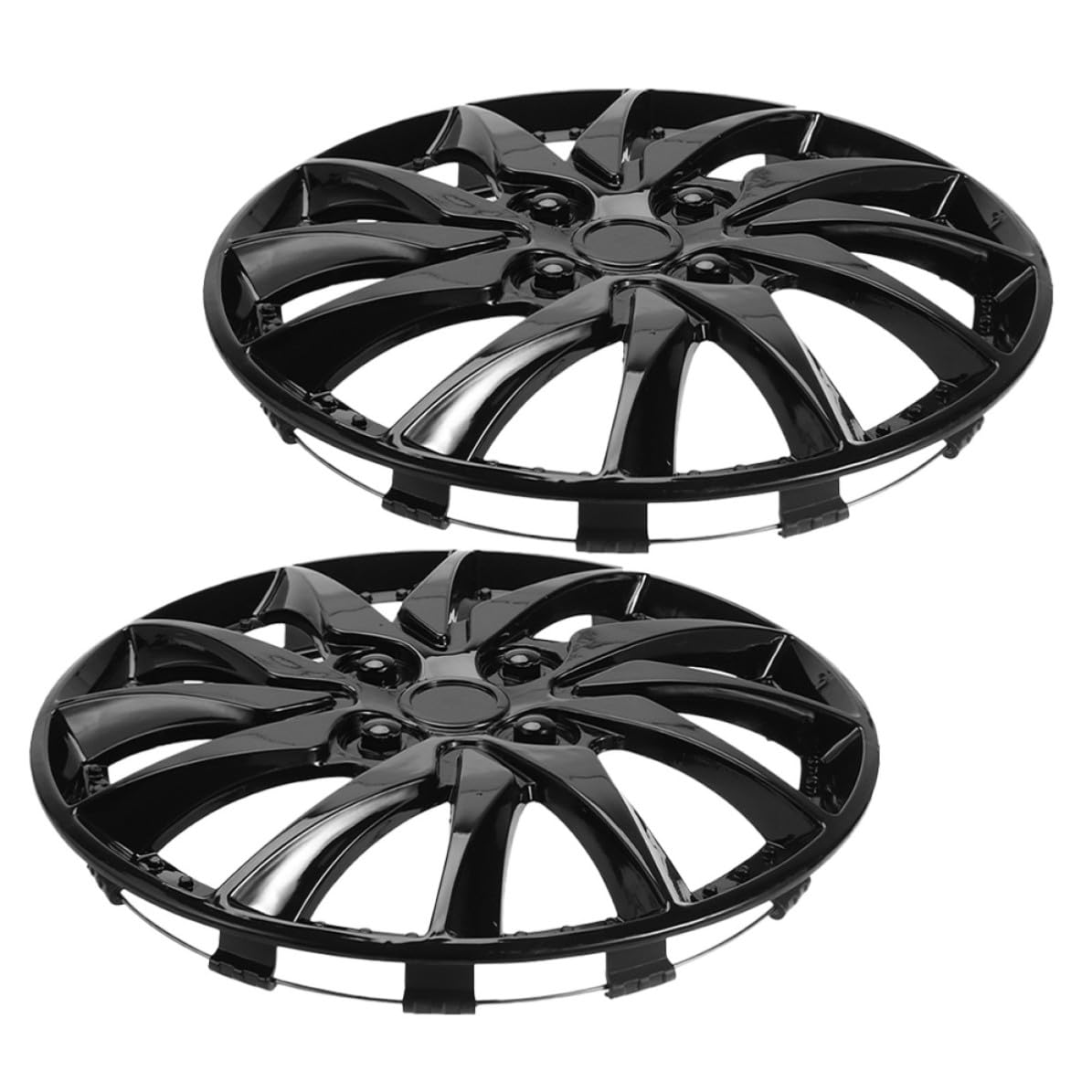 Copriruota 14 Pollici 2 Pezzi Coprimozzi Nero Plastico Resistente Stradale per Cerchi Auto di Automobili