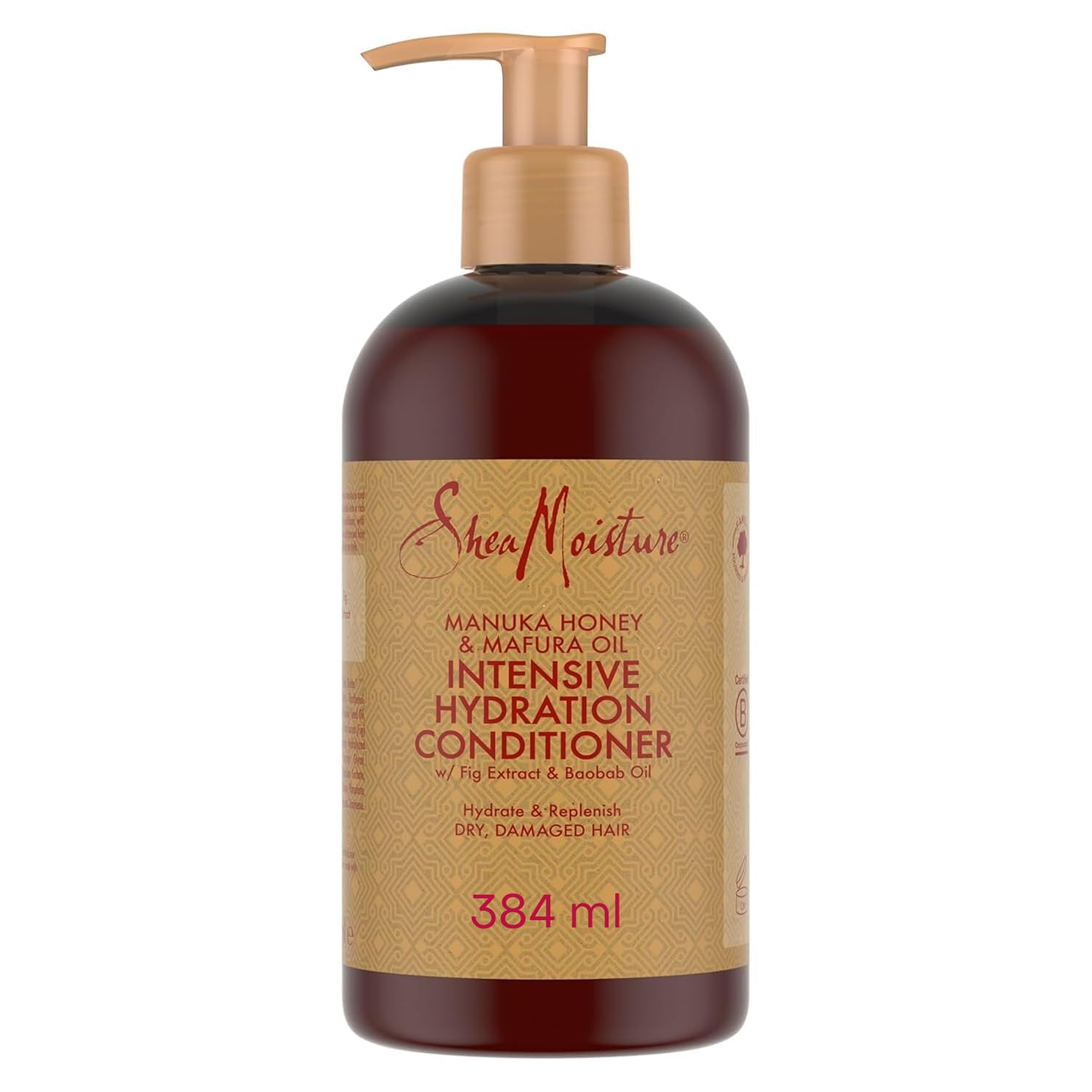SheaMoisture Intensive Hydration Conditioner with Manuka Honey & Mafura Oil - Sulphate Free Hair Conditioner with Baobab Oil & Shea Butter for Dry and Damaged Hair - 1 x 384 ml