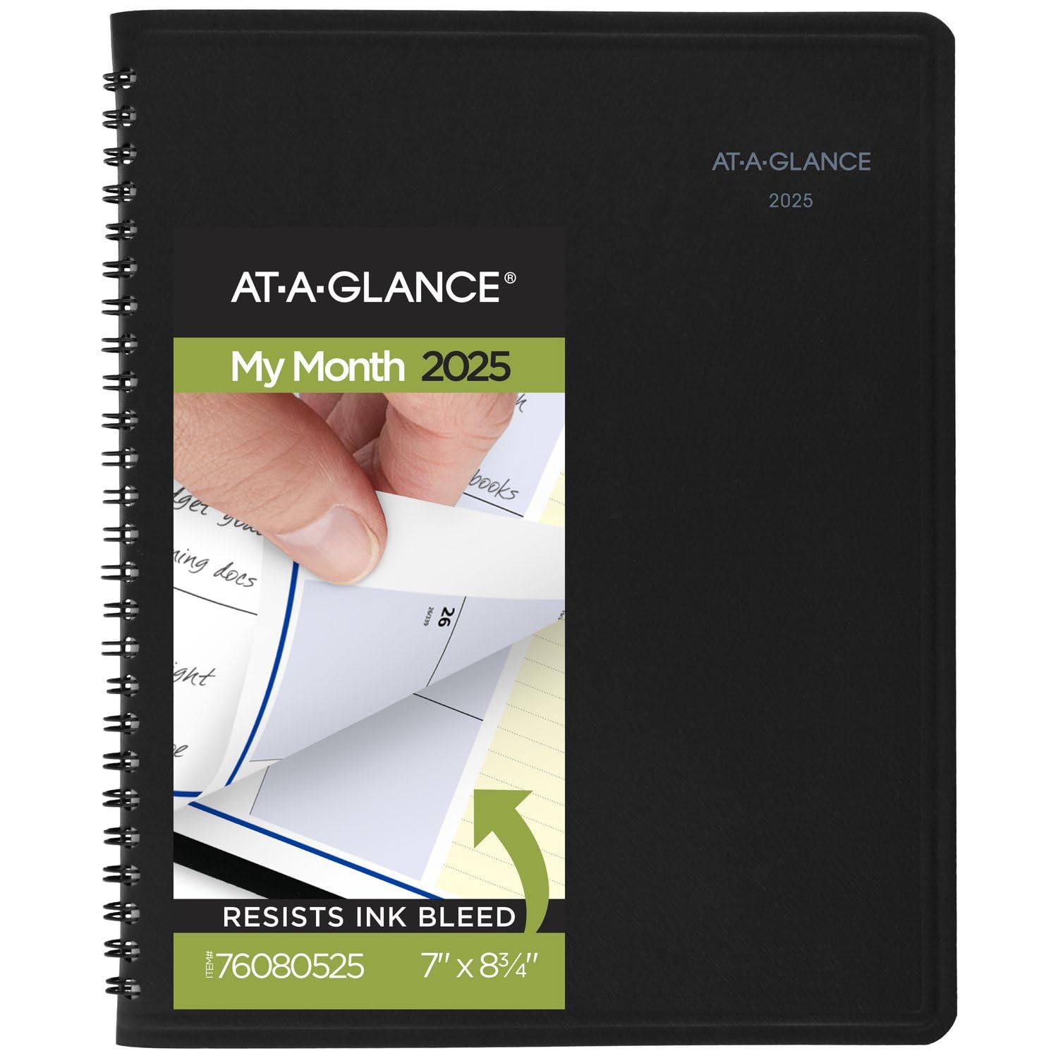 AT-A-GLANCE Agenda 2025, mensile, 17,8 x 21,9 cm, media, note rapide, nero (76080525)