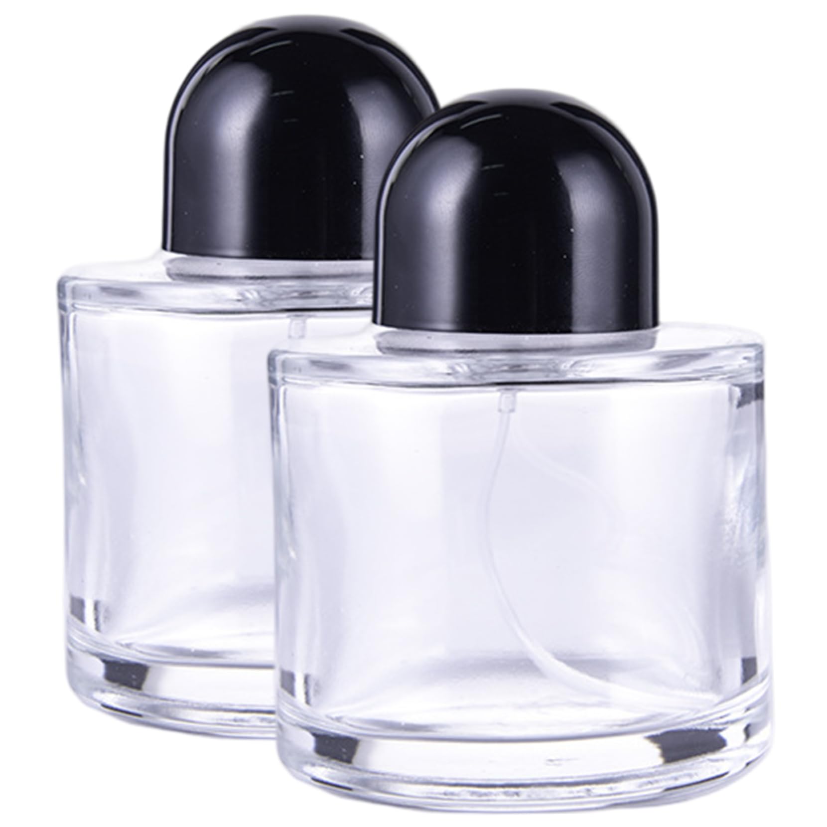 Comebachome Clear 2Pcs Perfume Bottles Empty, 100Ml/3.4Oz Glass Refillable Perfume Bottle With Spray Atomizer, Essential Oil Container For Traveling And Outgoing, Decor