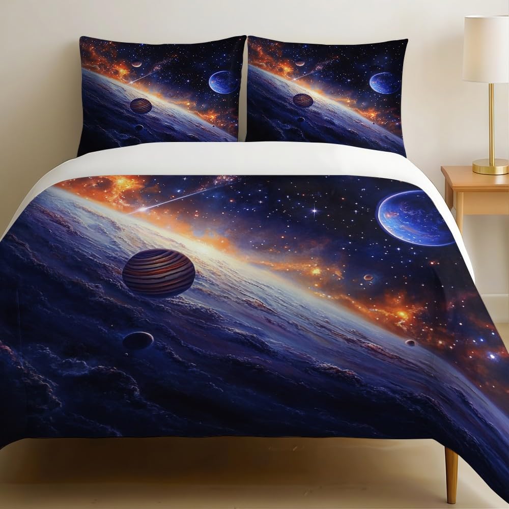 Housse de couette 200x200 galaxie violette, le cadeau d'anniversaire idéal pour fille ou garçon