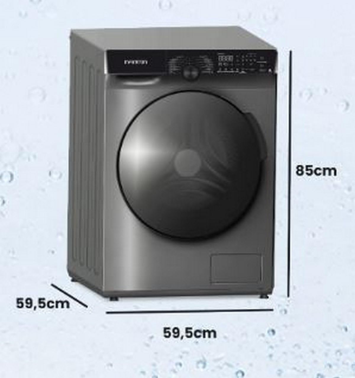 INFINITON Lavadora Carga Frontal WM-G124ADX, 12 kg, 1400 rpm, INVERTER, VAPOR CARE,ADD CLOTHING, 14 Programas, A, Silent mode, Inox