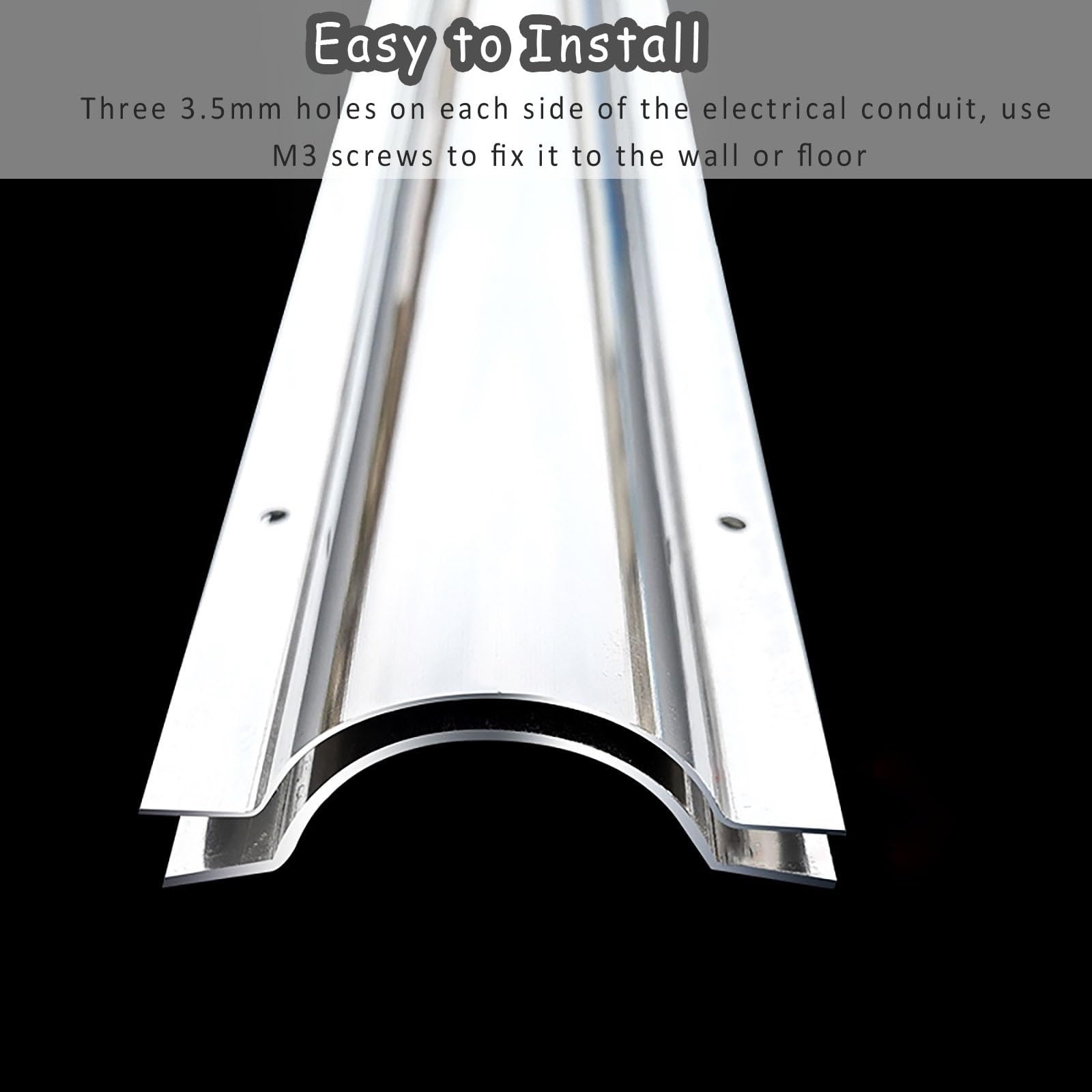 PEYNIR Canal para Cables De Acero Inoxidable 1 2 3 4 5 6 7 8 9 10 11 12 M, Pasacables Curvado para Home Office Hoteles Escuelas, Protectores De Cables Eléctricos De Suelo Recortables(C,1m/39.4in)
