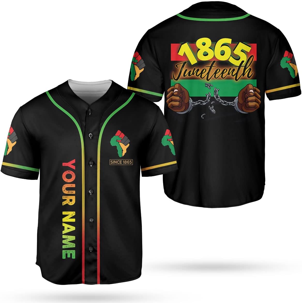 Royal Fight Custom Juneteenth Baseball Jersey Shirt Flag Independence Day Freeish Since 1865 Black History Month Pride