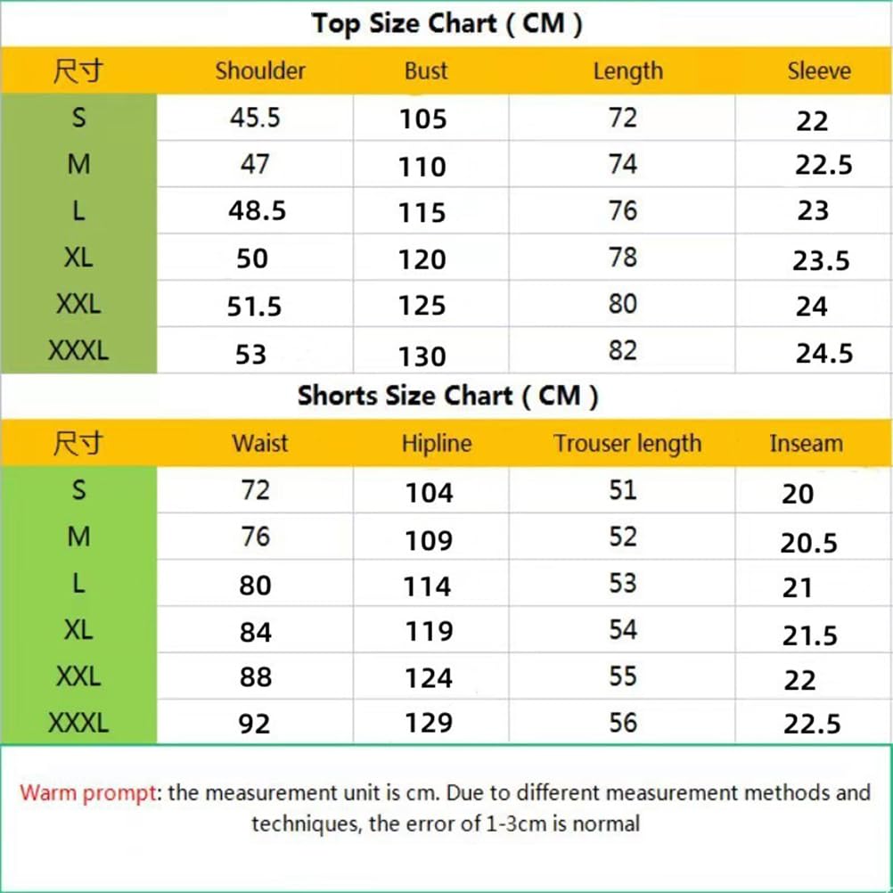 Homme Ensemble Chemises 1/4 Zip Hauts à Manches Courtes 2 Pièce Survêtement Été T-Shirt Chemisette et Pantacourt Bermudas Shorts pour Vacance Loisir