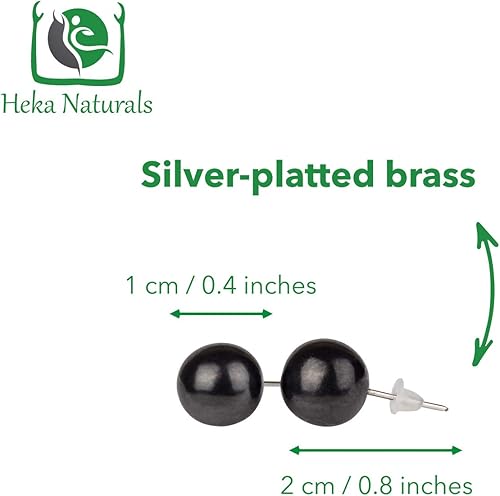 Miniatura 3 de Heka Naturals Pendientes de piedra Shungite Accesorio de moda para mujer, aretes hechos a mano, aretes naturales para mujer, aretes de cristal de