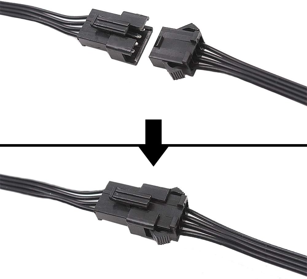 4 pin RGB underglow led Light Extension Wire- 2Pcs 47" Waterproof Accent led Light Cable Cord Set Wire Harness Kit for Motorcycle UndergLow LED RGB Strip Neon Lights