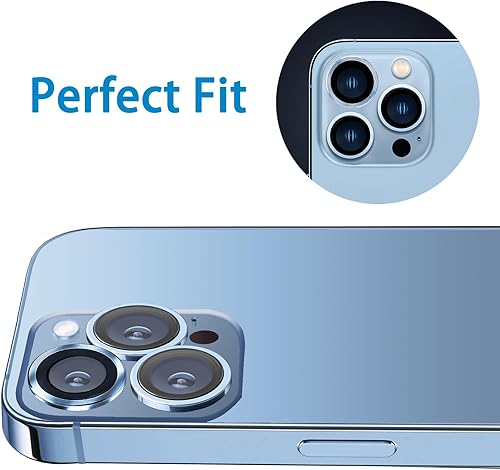 Miniatura 5 de Compatible con iPhone 13 Pro para iPhone 13 Pro Max, protector de lente de cámara antiarañazos, vidrio templado 9H, protector de pantalla de cámara