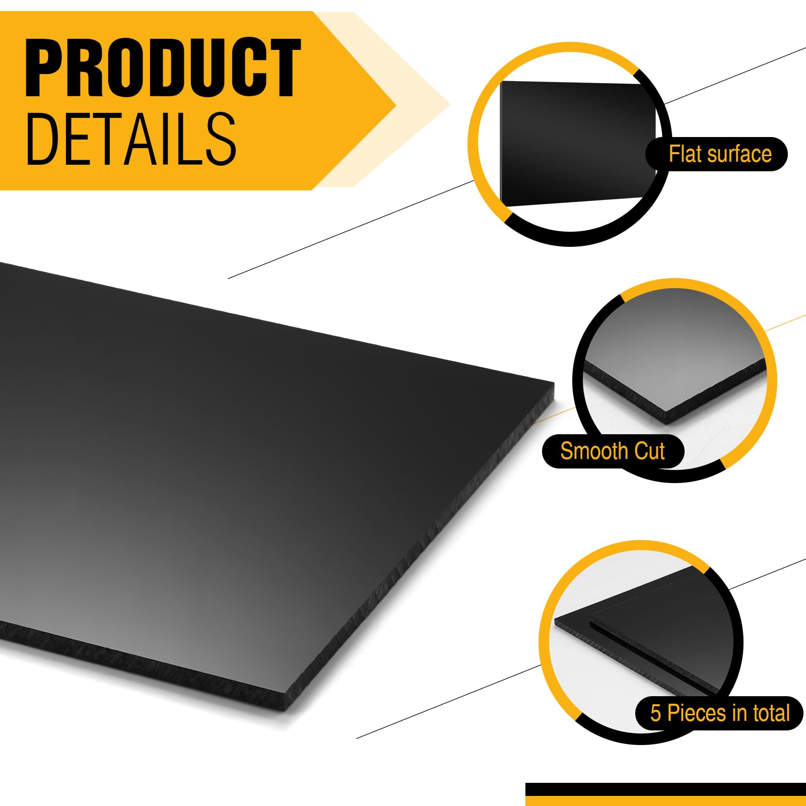 HDPE Plastic Sheets - 5 Pack, 8x12" -3