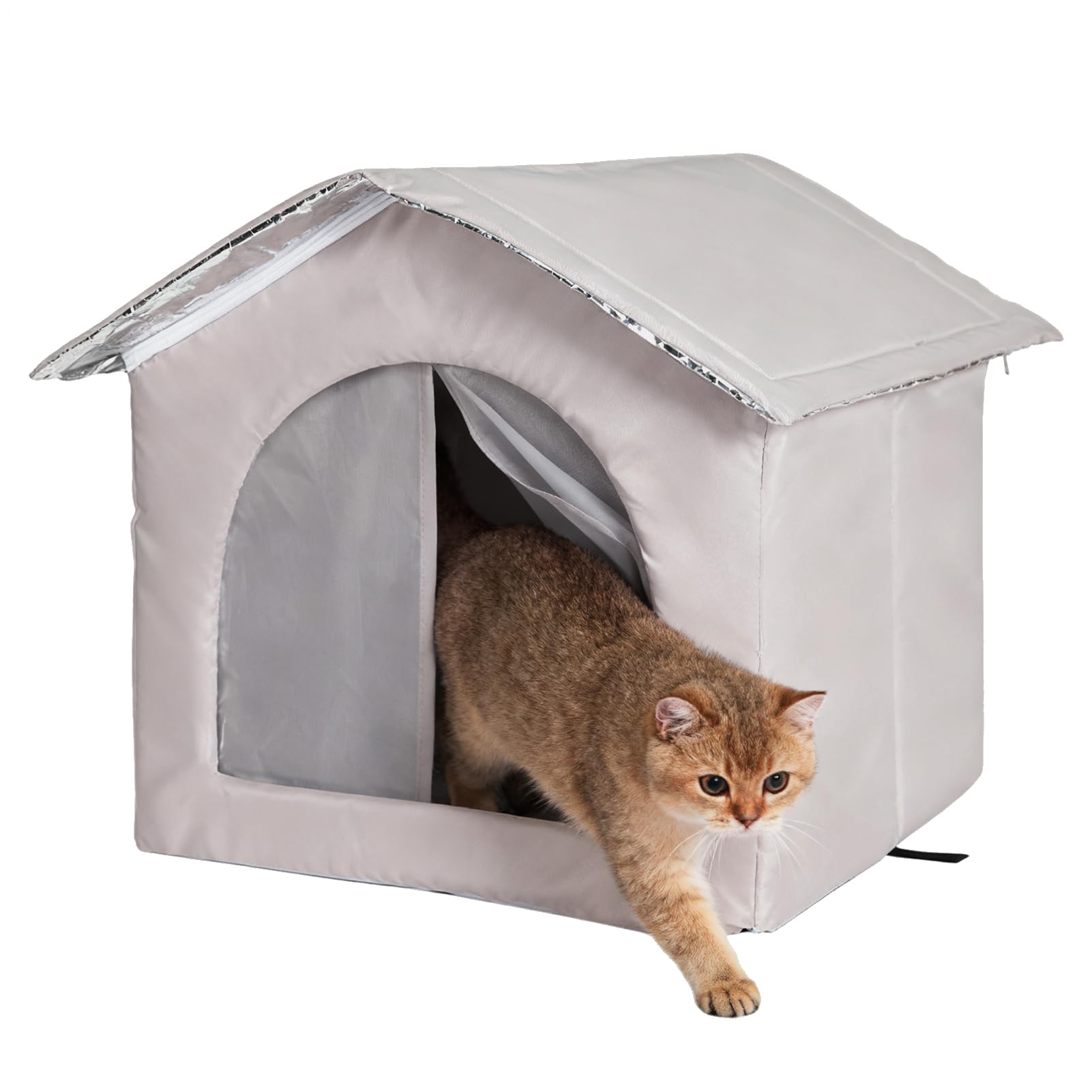 Abri extérieur pour chat chaud et imperméable avec écran de protection pour l'hiver