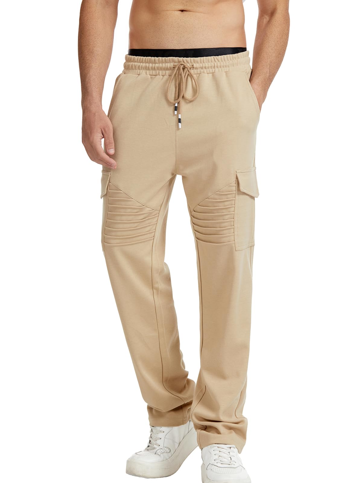 Suwangi Herren Chinohose Cargo Chino Hose Leichte Cargohose