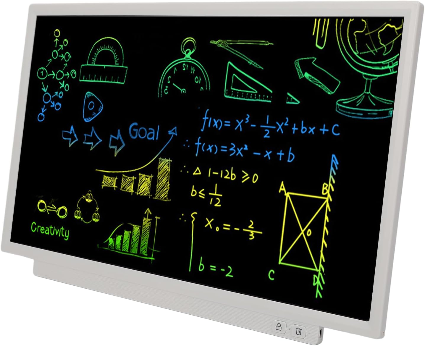 Asixxsix LCD Writing Tablet 24 Inch, High Brightness Screen Colorful Doodle Board with Built in Stand Pen Included for Home School Office Use