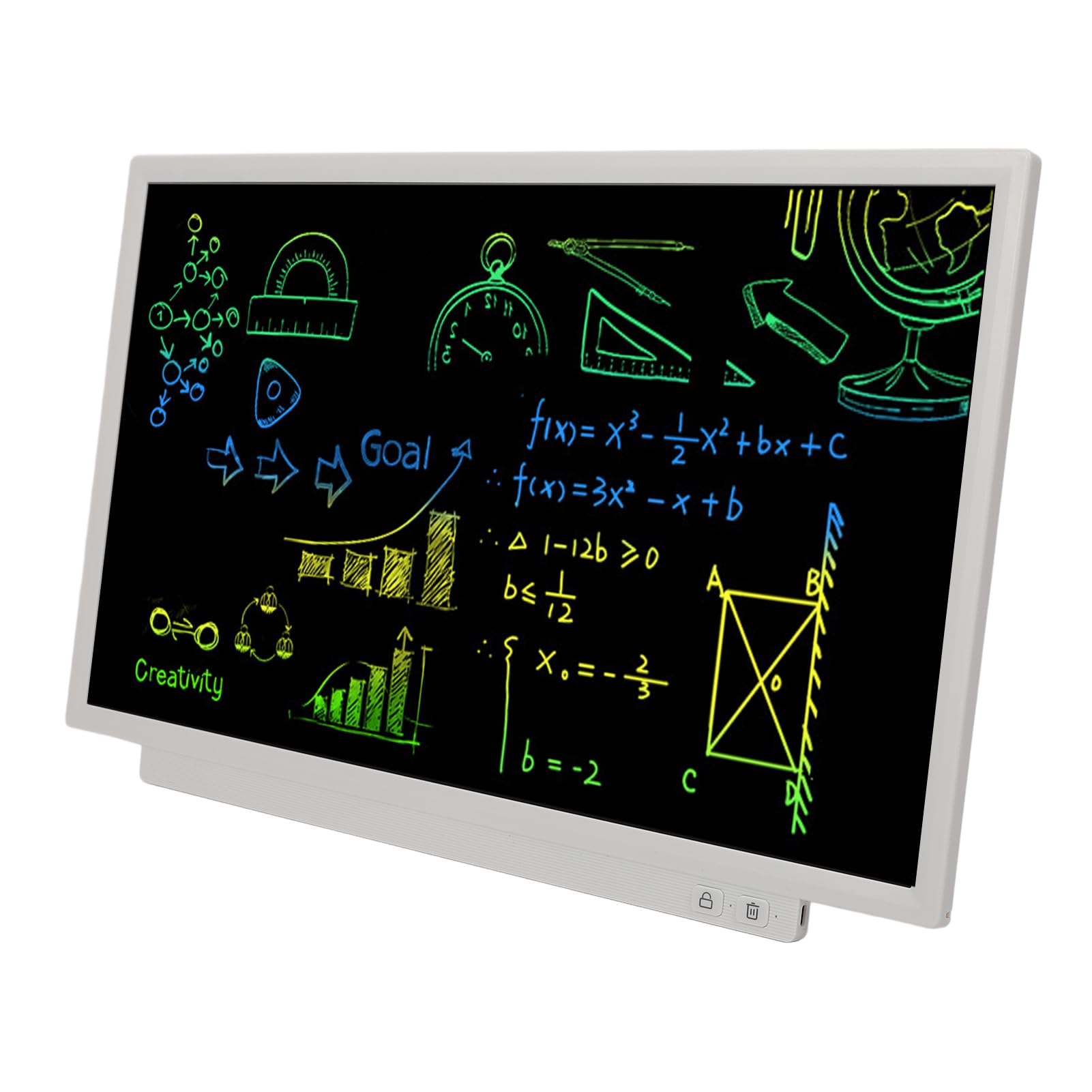 Asixxsix Tavoletta Grafica LCD da 24 Pollici, Schermo Ad Alta luminosità Lavagna Colorata per Doodle con Penna di Supporto Integrata Inclusa per l'uso in Ufficio, a Casa e a Scuola