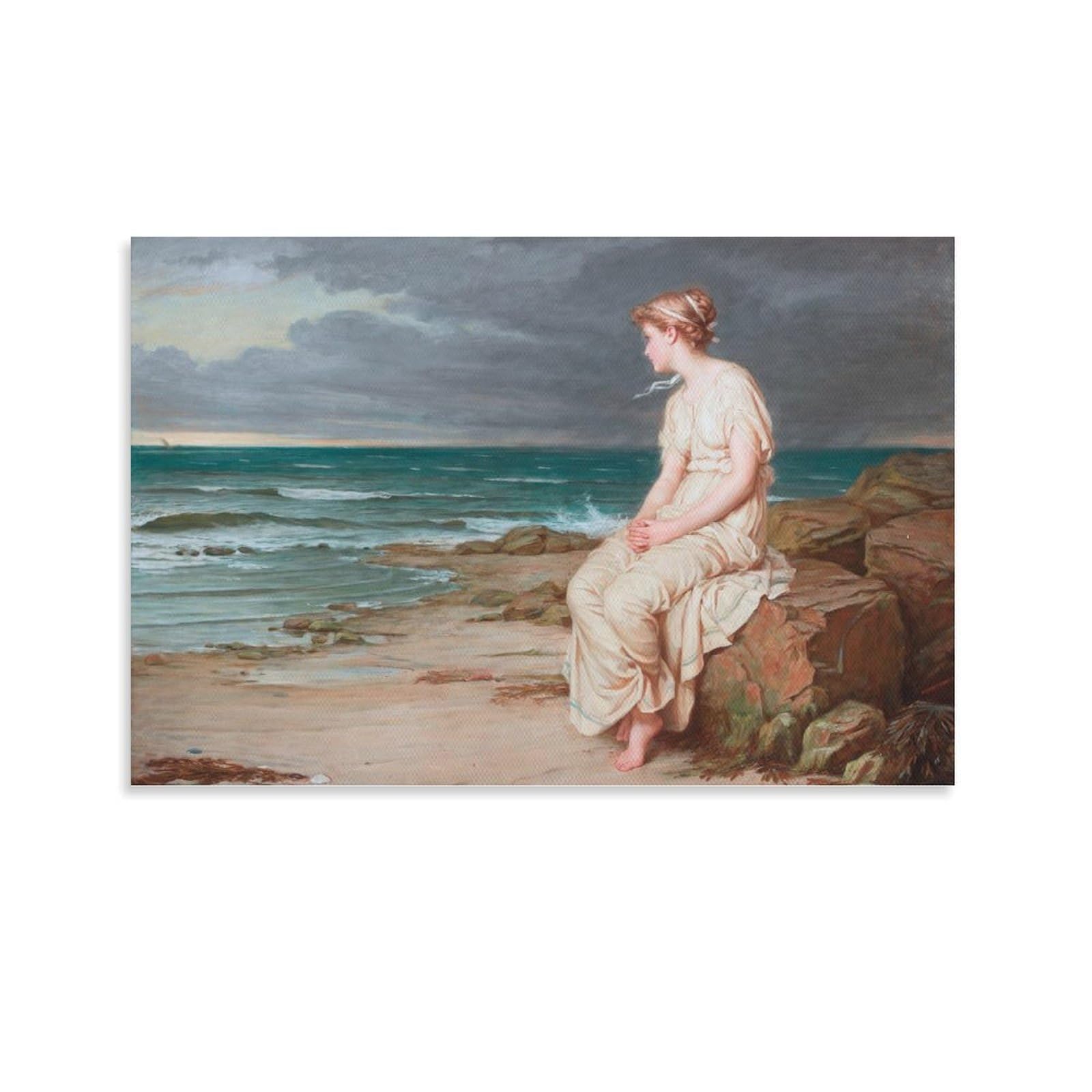 John William Waterhous Miranda - The Tempest Prints Wall Art Poster Wall Art Painting Canvas Living Room Prints Bedroom Decor 12x18inch(30x45cm) โ image 1
