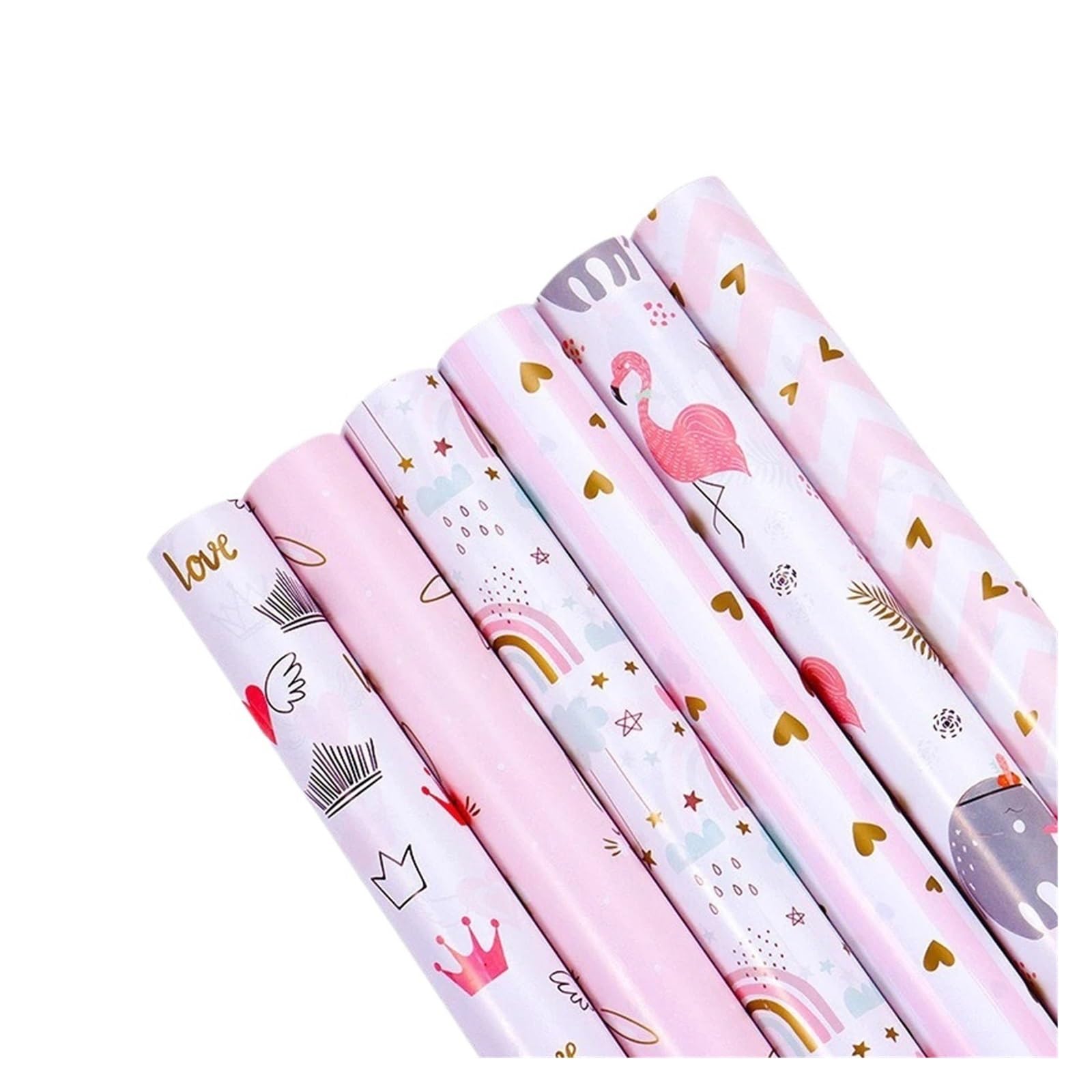 6 Types/set Of Valentine's Day Present Wrapping Paper, Heart Pattern, Birthday, Wedding DIY Craft, Holiday Decorat