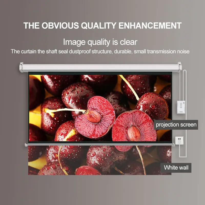 Image of 120 inch Electric Motorized Projector Screen, 4K Ultra HD Compatible, Full HD 1080p, Remote Control, 16:9 Format (9ft (W) x5ft (H))