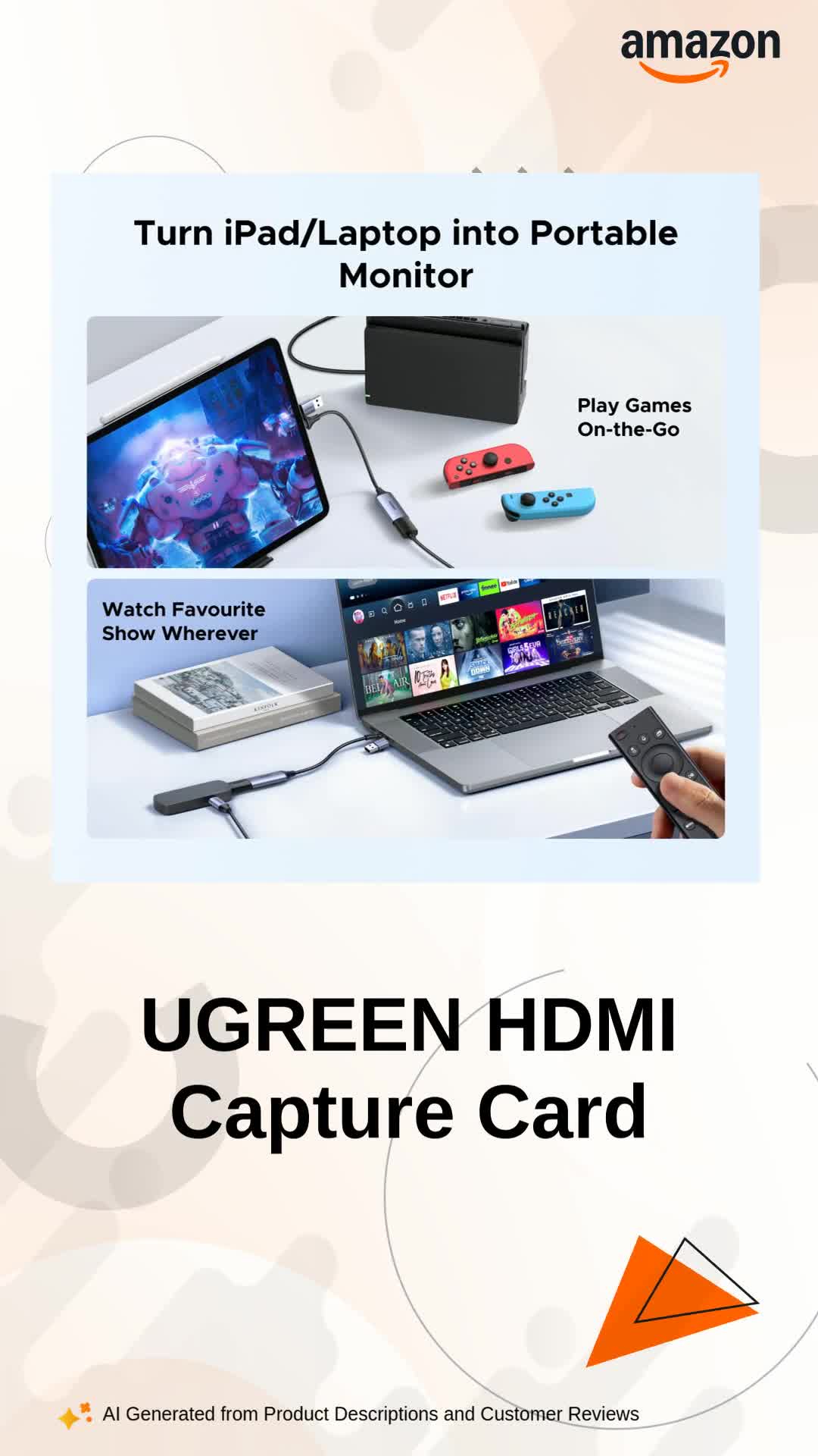 UGREEN Full HD 1080P Video Capture Card 4K HDMI to USB-A/C HDMI