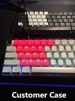 22 Keys Taihao Rubber Double Shot Backlit Translucent Keycap FPS & MOBA Gaming Key Caps Arrow WASD Switch OEM Profile for Cherry RGB MX Mechanical Keyboards (Magenta)